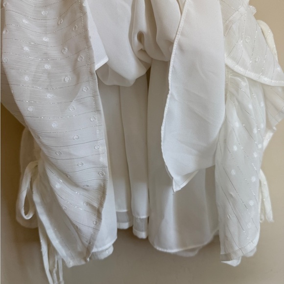 All Saints Tilly Short Dobby Little White Dress Tiered Ruffle Prairie Women’s 2 - Picture 8 of 9